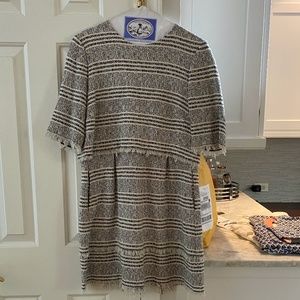 Navy and white dress